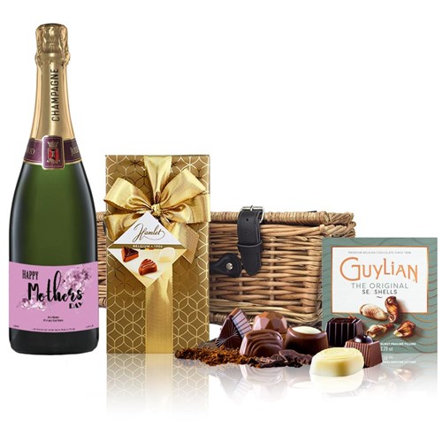 Personalised Champagne - Mothers day And Chocolates Hamper